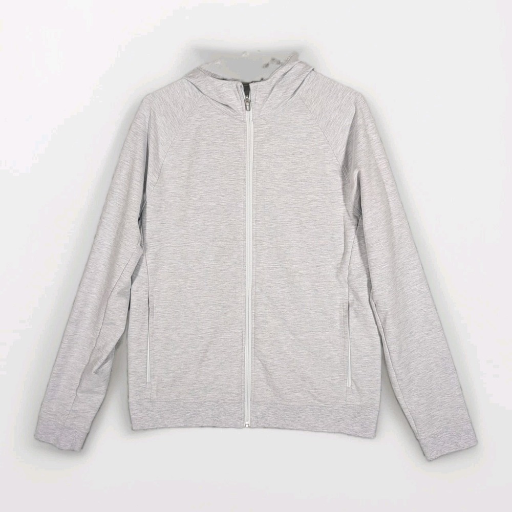 Lululemon City Sweat Full Zip Hoodie Men's Large Heathered Light Gray Jacket *